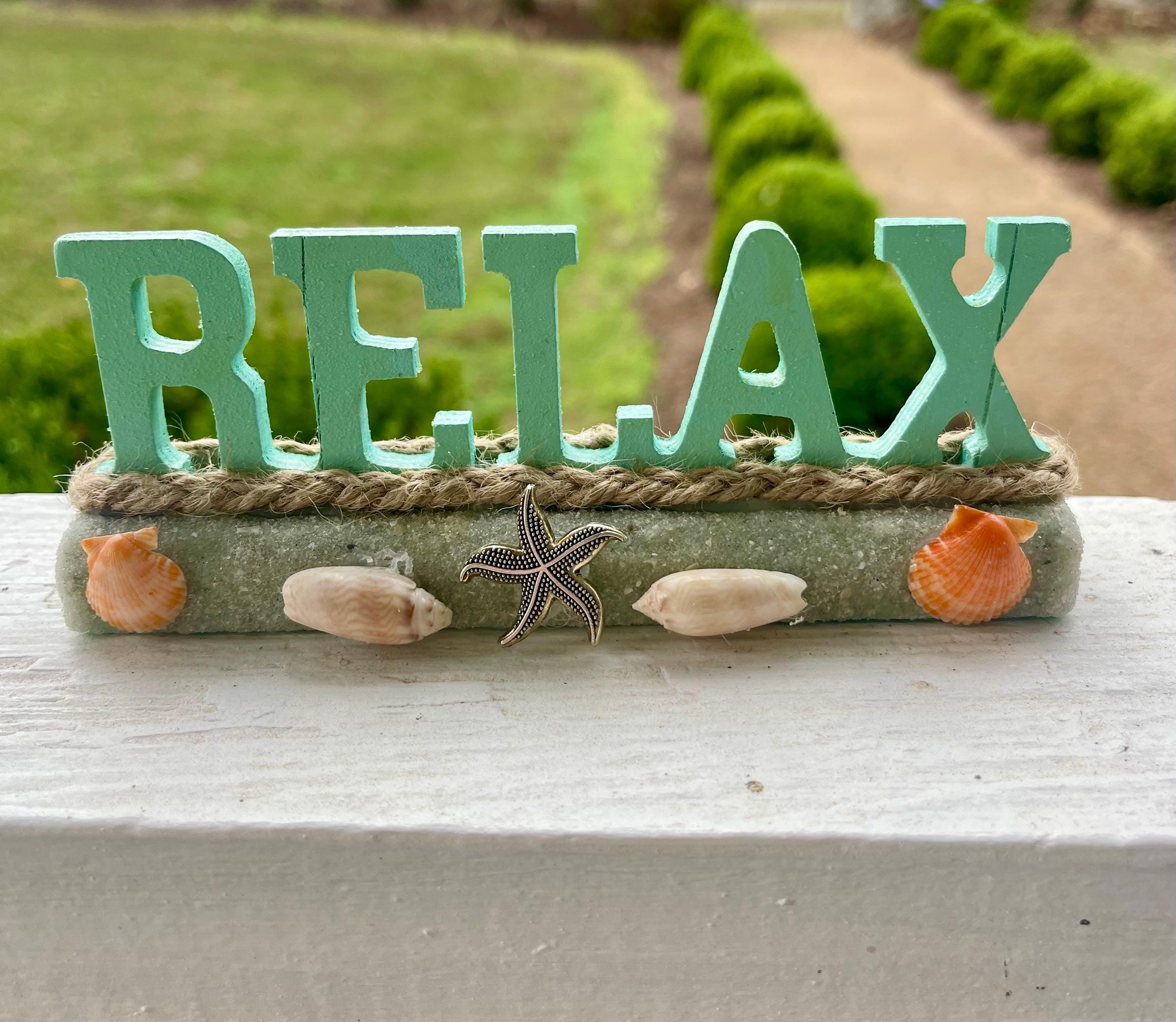 Wooden Relax Shell Sign - Etsy