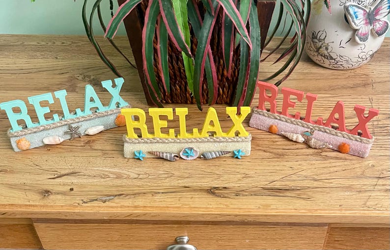 Wooden Relax Shell Sign - Etsy