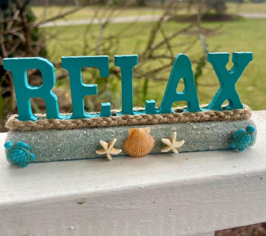 Wooden Relax Shell Sign - Etsy