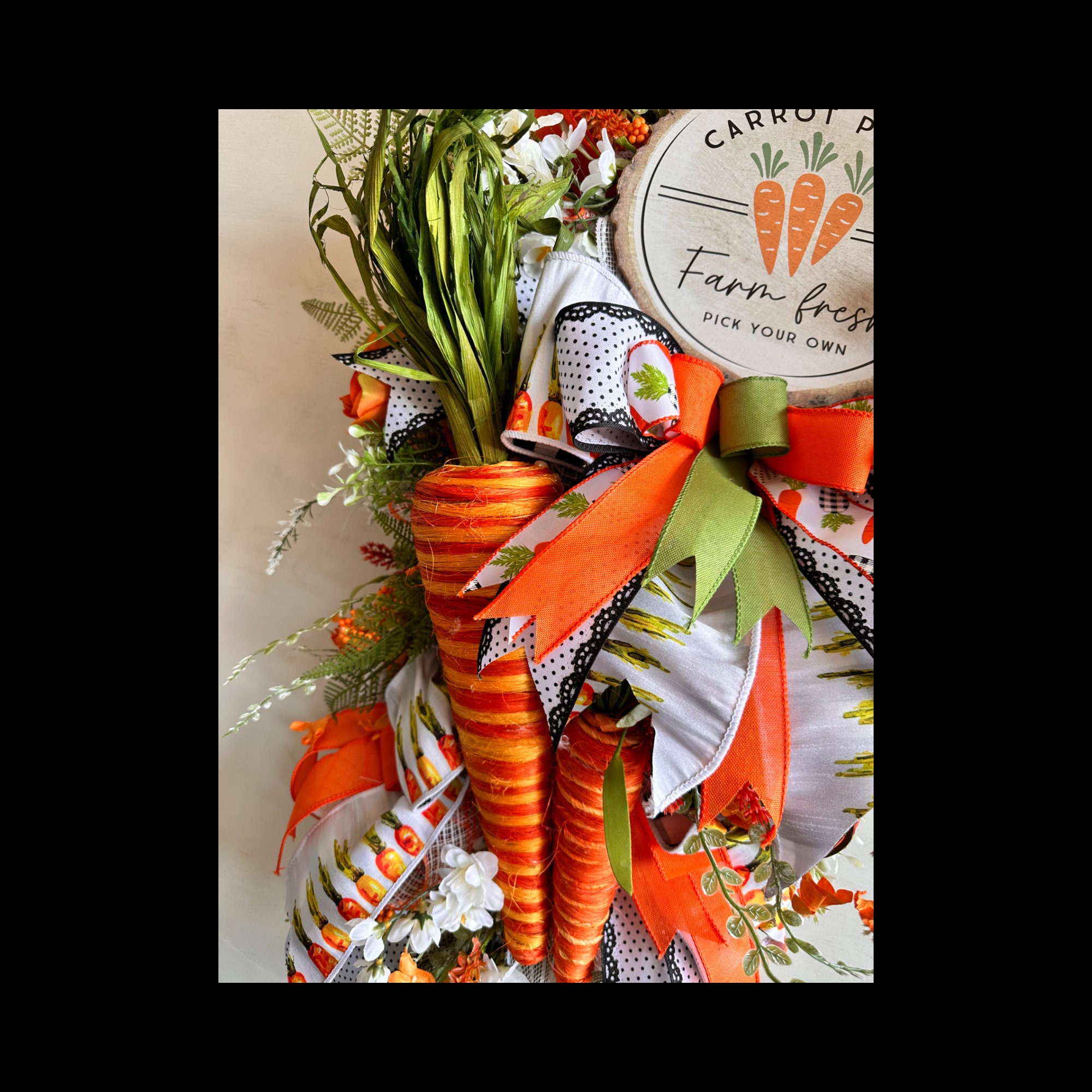Easter Carrots Front Door Swag, Farmhouse Easter Home Decor, Easter