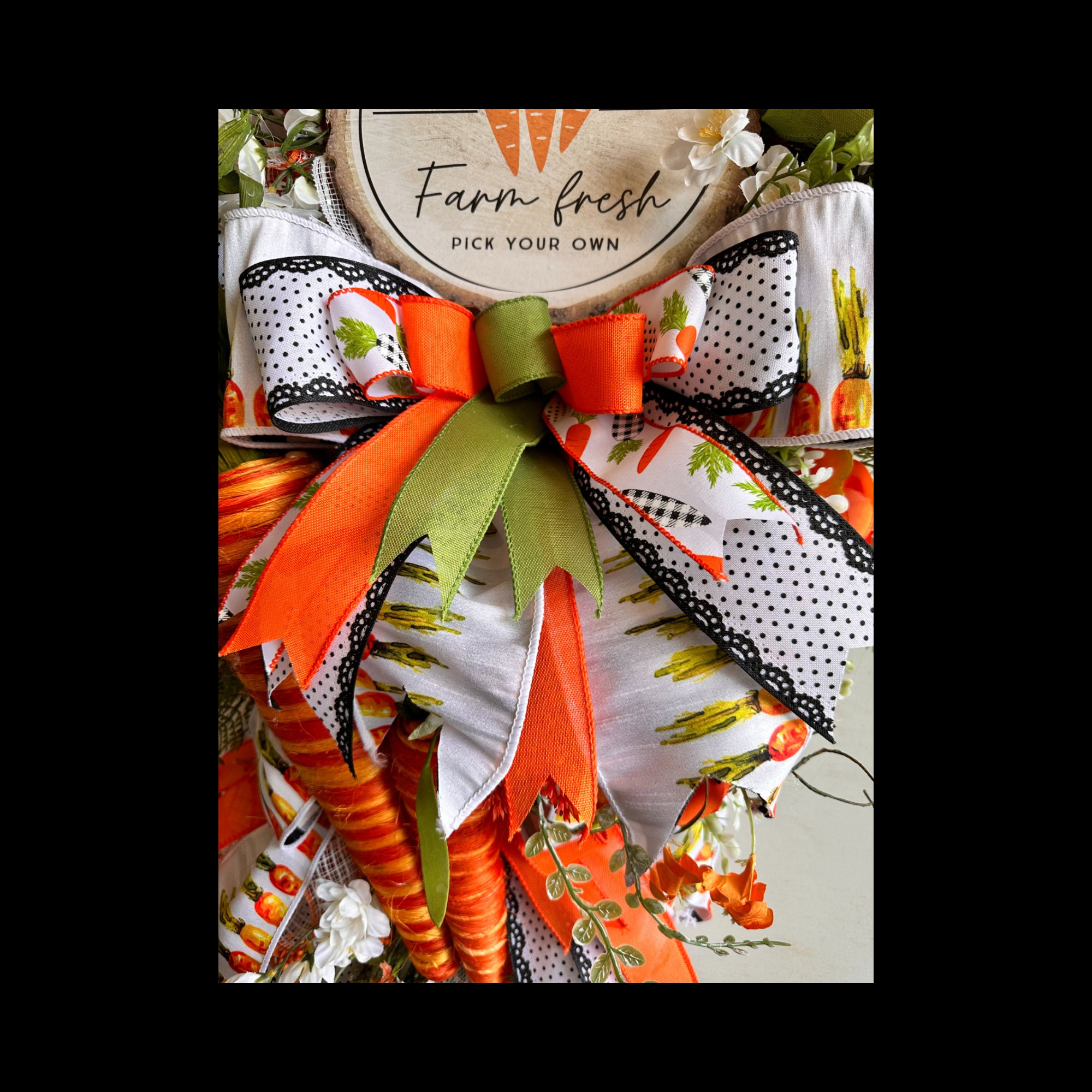 Easter Carrots Front Door Swag, Farmhouse Easter Home Decor, Easter