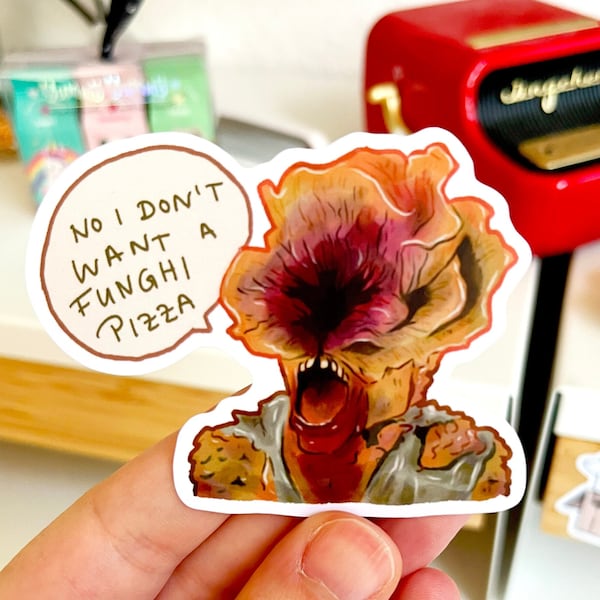 The Last of Us Clicker Funghi Pizza Sticker | The Last of Us Matte Waterproof Vinyl Sticker | Waterbottle Sticker Laptop Sticker