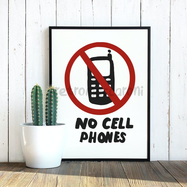 Printable Luke's Diner No Cell Phones Sign Gilmore Girls Art