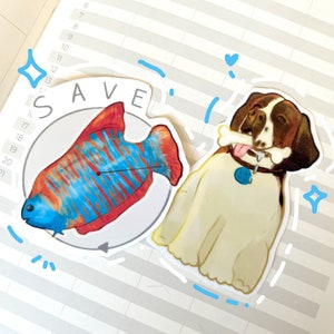 Detroit Become Human inspired Stickers | Sumo Save Fish | Matte Waterproof Vinyl Sticker | Waterbottle Sticker Laptop Sticker