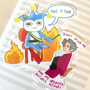 Ace Attorney inspired Stickers | Miles Edgeworth | Matte Waterproof Vinyl Sticker | Waterbottle Sticker Laptop Sticker