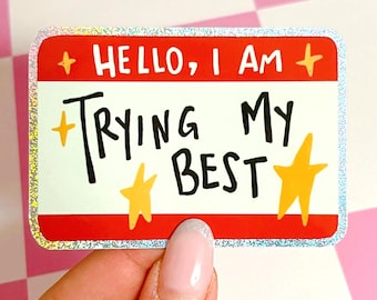 Hello I'm trying Glitter Sticker | Vinyl Waterproof Kindle E-Reader Sticker