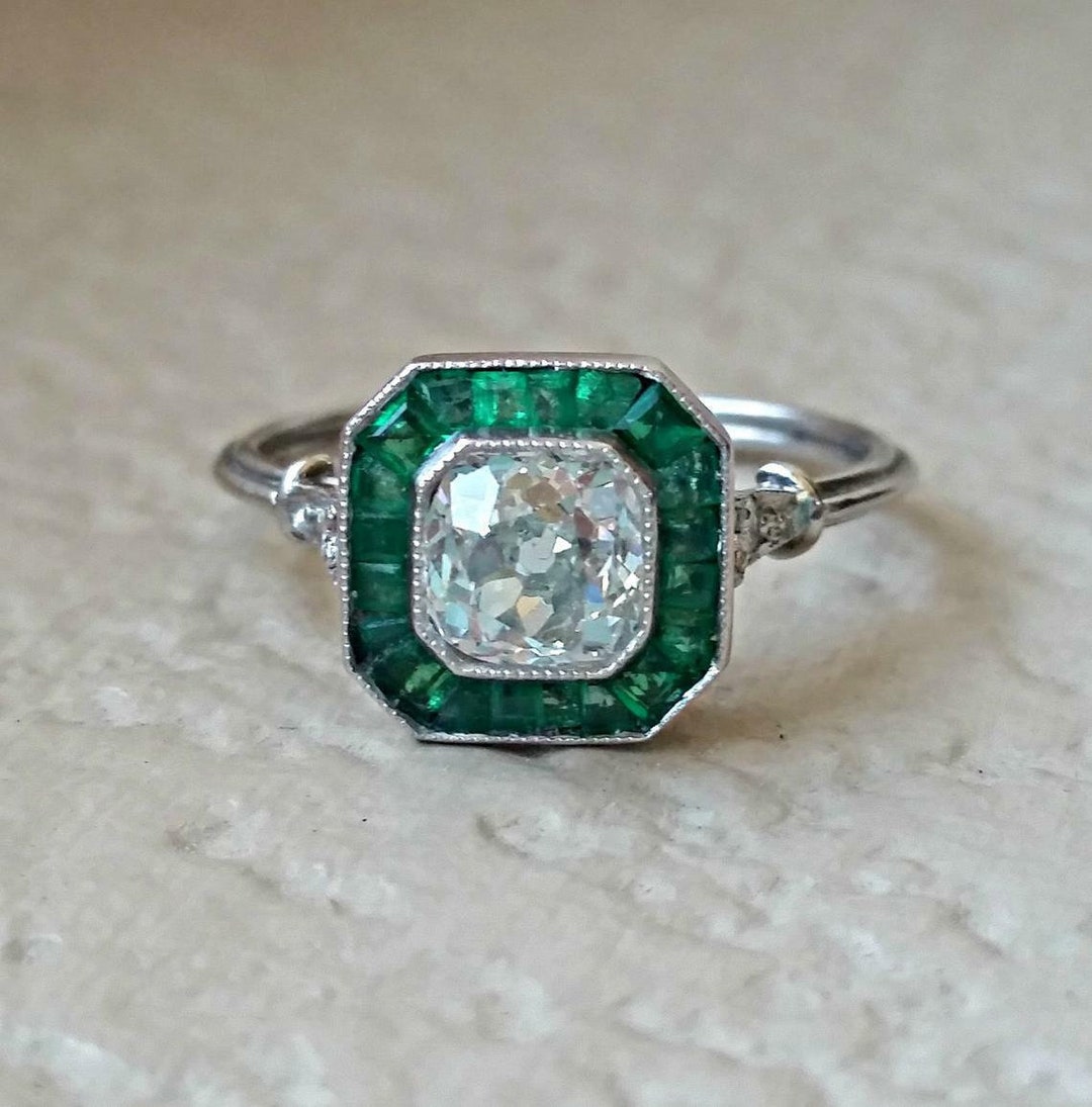 Circa 1880s Early Target Halo Vintage Engagement Ring, 2.10 Ct Old ...