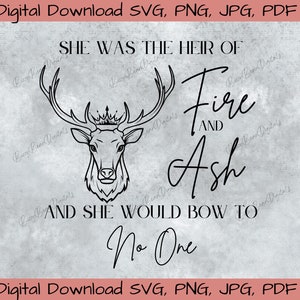 Throne of Glass Ash and Fire Digital Download SVG, PNG, JPG, pdf