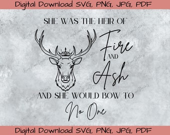 Throne of Glass Ash and Fire Digital Download SVG, PNG, JPG, pdf