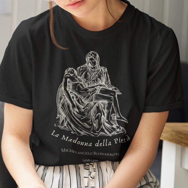 Dark Academia Shirt Michelangelo Pieta Renaissance Shirt Catholic Clothing Dark Academia Clothing Our Lady Of Guadalupe Christian Merch