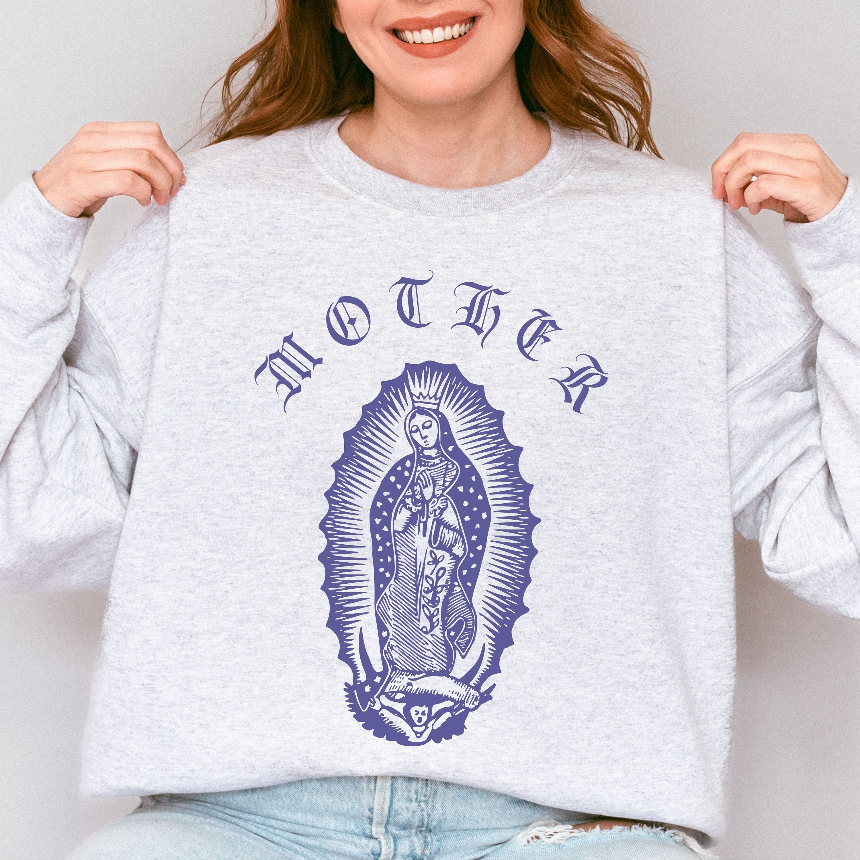 Our Lady of Guadalupe Sweatshirt Mother Mary Sweatshirt Christian