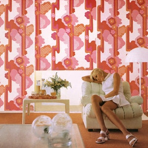 Vintage Wallpaper Zeitgeist Boho Home Decor Sold Per Full Roll Only 20.50 wide x 33ft long image 2