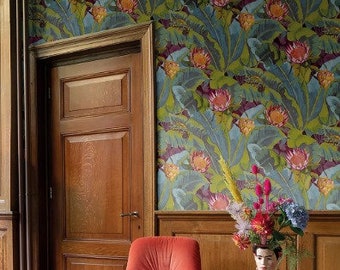 Vintage Wallpaper Chamäleons Boho Home Decor nur pro Rolle verkauft - 20,50 "breit x 33 ft lang