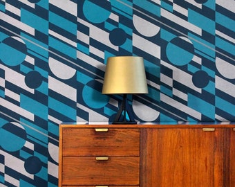 Vintage Wallpaper Bauhaus Boho Home Decor nur pro Rolle verkauft - 20,50 "breit x 33ft lang - 2 Farben zur Auswahl