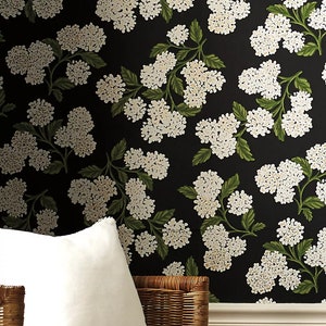 Vintage Wallpaper Hydras Boho Home Decor nur pro Rolle verkauft 20,50 breit x 33ft lang 3 Farben zur Auswahl Schwarz