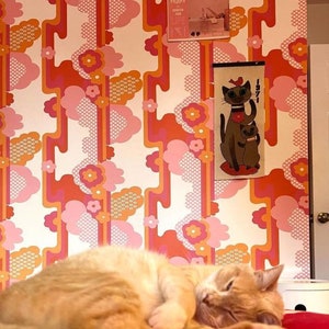 Vintage Tapete Zeitgeist Boho Home Decor nur pro Rolle verkauft 20,50 breit x 33 ft lang Bild 1