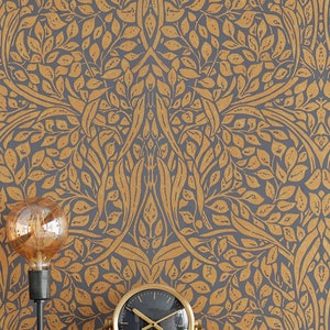 Vintage Wallpaper Gold Rushs Boho Home Decor Sold Per Full Roll Only 27.17 wide x 33ft long image 1