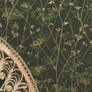 Vintage Wallpaper Field Flowers Boho Home Decor Sold Per Full Roll Only - 20.50" wide x 33ft long