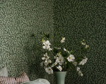 Vintage behang groen Selva Boho Home Decor verkocht alleen per volledige rol - 20,50 "breed x 33ft lang - 2 kleuren om uit te kiezen