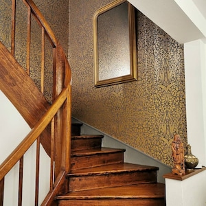 Vintage Wallpaper Gold Rushs Boho Home Decor Vendido por rollo completo solamente 27.17 de ancho x 33 pies de largo imagen 2