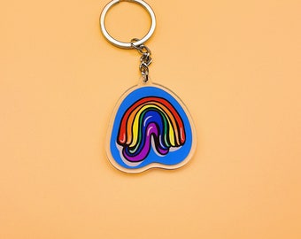Rainbow pride acrylic keychain