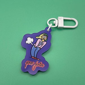 Fart Acrylic Keychain Charm, Whimsical Key Ring, Silly Key Accessory, Gag Gift, Lighthearted Bag Charm