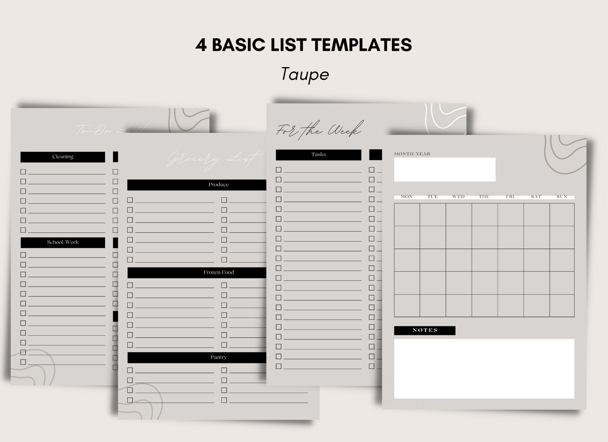 Minimal Basic To-do List Templates - Etsy