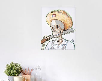 Boricua Hasta la Muerte, Puerto Rican Traditional Art Print, 20X16