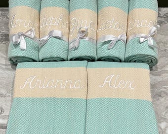 Personalized Towel, Custom Beach Towel, Turkish Cotton Towel, Beach Towel, Housewarming Gift, Bridal Shower Gift, Personalized Gift,