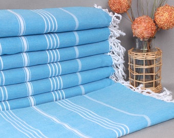 Custom Blanket, Beach Blanket, Royal Blue Blanket, Striped Blanket, 63x87 Inches Wedding Gift Blanket, Organic Throw, Gift Blanket,