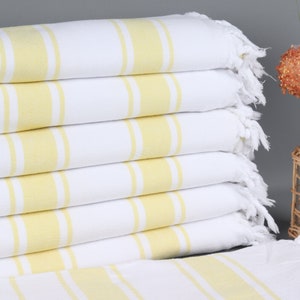 Bath Towel, Turkish Towel, Yellow Peshtemal, Striped Peshtemal, Terry Peshtemal, 36x67 Inches Monogrammed Towel, Bulk Order Peshtemal,