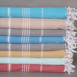 87&quot;x87&quot; Cotton Blanket, Woven Blanket, Engagement Gift, Boho Throw Blankets, Striped Blanket, Housewarming Gift, Christmas Gift Blanket,
