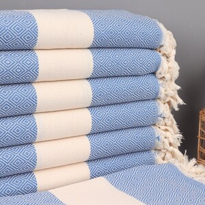 Turkish Beach Towel Personalized, Turkish Towels Beach, Blue Towel, Diamond Towel, 40x71 Inches Wedding Gift Ideas, Gym Towel,