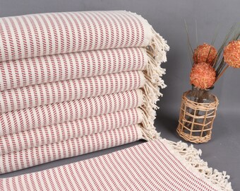 Embroidered Turkish Bath Towel: Organic Cotton Peshtemal, 40x71 Inches