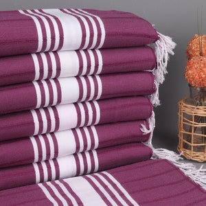 Turkish Beach Towel Personalized, Personalized Towels, Dark Purple Towel, Striped Towel, 40x71 Inches Pool Towels, Tablecloth Towel,