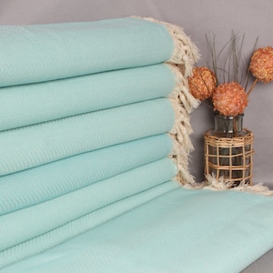 Zig zag Throw, Custom Blanket, 67x83 Inches Mint Cotton Throw, Bridesmaid Gifts, Bridal Shower Gift, Personalize Gift,