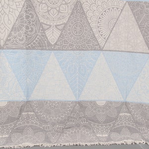 Turkish Bath Towel, Wedding Favors for Guests, Gray-Blue Towel, Floral Towel, Geometric Towel, 40x71 Inches Boho Beach Towel,