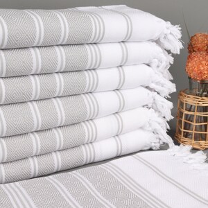 Turkish Bath Towel, Bachelorette Towel, White-Gray Towel, Diamond Towel, 40x71 Inches Wedding Gift, Holiday Towel, Spa Towel,