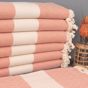 Turkish Towels Beach, Turkish Beach Towel, Brick Towel, Diamond Towel, 40x71 Inches Bridesmaid Box Towel, Fouta Towel, Wedding Towel,