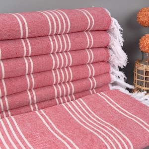 Turkse sprei, aangepaste deken, rode deken, gestreepte deken, 71x95 inch tafelhoes, groothandel gooien, picknickdeken,