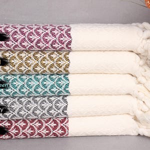 Floral Design Dish Towel, Personalized Gifts, Turkish Towel Hand Towel, Monogrammed Hand Towel, 18&quot;x34&quot; Cotton Dish Towel,