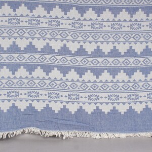 Turkish Blanket, Large Towel, Sax Blue Blanket, Kilim Throw, 56x85 Inches Cotton Throw Blanket For Couch, Camping Throw, Decor Throw, image 9