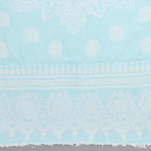 Turkish Bath Towel, Bridesmaid Gifts, Turquoise Towel, Floral Patterned Towel, 36x73 Inches Bachelor/Bachelorette Party Favors,