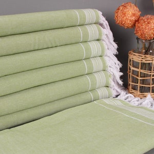 Turkish Blanket, Bedcover, Dark Green 1 Blanket, Striped Blanket, 56x91 Inches Bohemian Bedspread, Beach Throw, Pilates Blanket,
