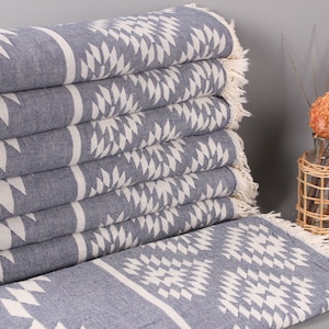 Wholesale Blankets, Turkish Bedspread, Navy Blanket, Kilim Blanket, 56x83 Inches Cotton Bedspread, Beach Throw, Pilates Blanket,