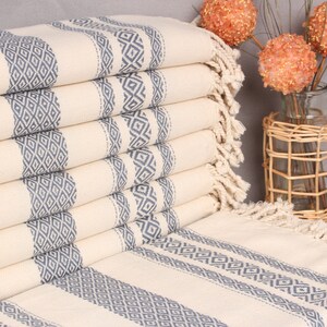 Handmade Gift, 36x71 Inches Petrol Blue Cotton Towel, Wedding Gifts Towel, Family Gift, Housewarming Gift, Custom Name Towel,