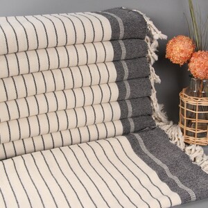 Hand Towel, Cotton Woven Tea Towel, Cream Towel, Striped Towel, 22x40 Inches Personalized Gifts, Small Bath Towel, Bath Decor Towel,