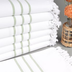 Bath Towel, Organic Beach Towel, Khaki Green Peshtemal, Striped Towel, 40x71 Inches Embroidered Towel, Decorative Towel, Travel Peshtemal,
