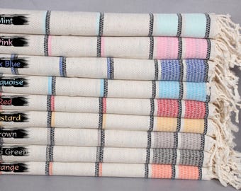 20"x40" Cotton Hand Towel, Turkish Tea Towel, Turkish Hand Towel, Small Bath Towels, Striped Hand Towel, Handmade Gift,