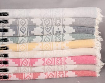 Einweihungsparty Geschenk, Weihnachtsgeschenk Decke, 220x230 cm Leinen Decke, Sofadecke Couch, Kelim Decke, Tischdecke, King Size Tagesdecke,